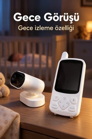 Görüntülü Bebek Telsizi Ekranlı Ve Çift Yönlü Konuşmalı