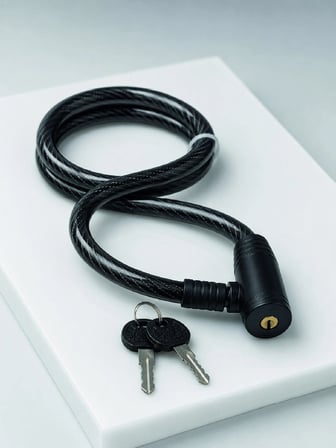 12 mm PVC Kaplamalı Bisiklet Kilidi 80 cm Anahtarlı Çelik Halat Kilit 2 Anahtarlı Güvenlik Kilidi