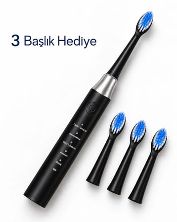 Günlük Ağız Bakımı İçin Şarj Edilebilir 5 Modlu Siyah Elektrikli Diş Fırçası