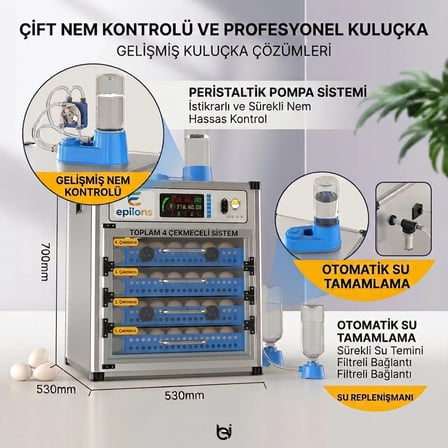 My280 Kapasiteli Profesyonel Tam Otomatik Kuluçka Makinesi | Çift Nem Kontrol Sistemi, Otomatik Su Tamamlama Ve Çevirme