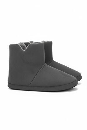 AUR312 Düz Renk İçi Peluşlu Erkek Panduf Ev Botu Ev Ayakkabısı