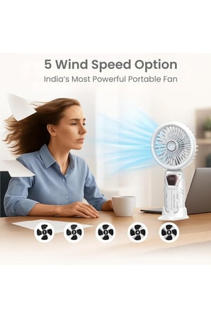 Brushless Turbo Motor Şarjlı El Fanı Masaüstü Ve Taşınabilir Mini Vantilatör 5 Kademeli Fan