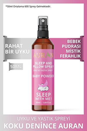 Bebek Pudrası Uyku Ve Yastık Spreyi Rahatlatıcı Uyku Ve Dinlenme Spreyi Sleep And Pıllow Spray 50ml