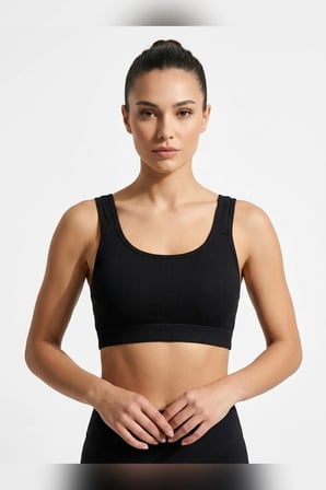 Kalın Askılı Çıkarılabilir Pedli Fitilli Pamuk Toparlayıcı Büstiyer Bralet Crop Atlet Siyah Beyaz Ten