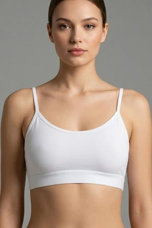 İnce İp Askılı Çıkarılabilir Pedli Pamuk Bralette Büstiyer Crop
