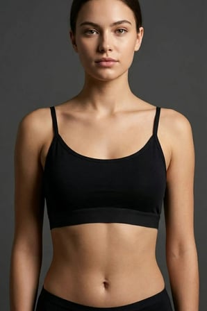 İnce İp Askılı Çıkarılabilir Pedli Pamuk Bralette Büstiyer Crop