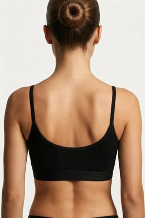 İnce İp Askılı Çıkarılabilir Pedli Pamuk Bralette Büstiyer Crop