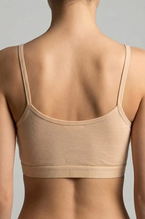 İnce İp Askılı Çıkarılabilir Pedli Pamuk Bralette Büstiyer Crop