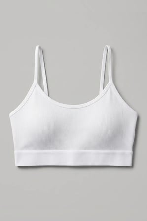 İnce İp Askılı Çıkarılabilir Pedli Fitilli Pamuk Bralette Büstiyer Crop