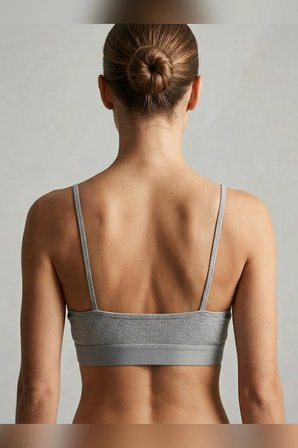 İnce İp Askılı Çıkarılabilir Pedli Fitilli Pamuk Bralette Büstiyer Crop