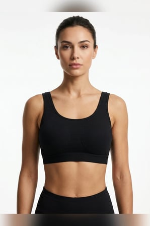 Büyük Beden Kalın Askılı Çıkarılabilir Pedli Fitilli Pamuk Büstiyer Bralet Atlet Spor Sütyen Crop Top Siyah Beyaz Ten