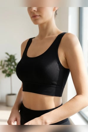 Büyük Beden Kalın Askılı Çıkarılabilir Pedli Fitilli Pamuk Büstiyer Bralet Atlet Spor Sütyen Crop Top Siyah Beyaz Ten