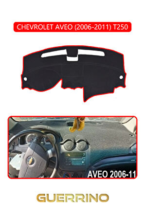 CHEVROLET AVEO 2006-2011 T250TORPİDO KORUMA HALISI KIRMIZI KENAR