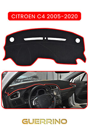CITROEN C4 2005-2020TORPİDO KORUMA HALISI KIRMIZI KENAR