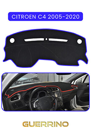 CITROEN C4 2005-2020TORPİDO KORUMA HALISI MAVİ KENAR