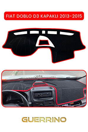 FIAT Doblo D3 KAPAKLI 2013-15 Modellerine UygunTORPİDO KORUMA HALISI KIRMIZI KENAR