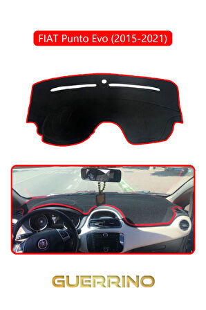 FIAT Punto Evo 2015-2021 Modellerine UygunTORPİDO KORUMA HALISI KIRMIZI KENAR