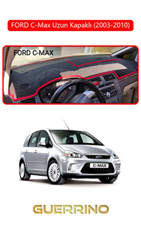 FORD C-Max uzun kapaklı (2003-2010)TORPİDO KORUMA HALISI KIRMIZI KENAR