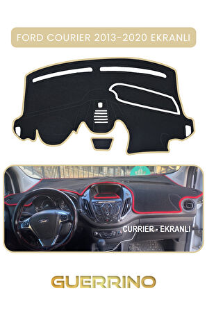 FORD Courier 2013-2020 EkranlıTORPİDO KORUMA HALISI BEJ KENAR