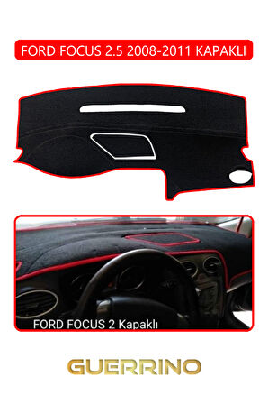 FORD Focus 2,5 (2008-2011) kapaklıTORPİDO KORUMA HALISI KIRMIZI KENAR