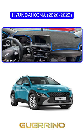 HYUNDAİ KONA 2020-2022TORPİDO KORUMA HALISI MAVİ KENAR