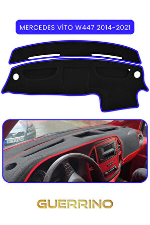 MERCEDES VİTO W447 2014-2021TORPİDO KORUMA HALISI MAVİ KENAR