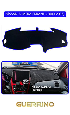 NİSSAN ALMERA EKRANLI 2000-2006TORPİDO KORUMA HALISI MAVİ KENAR