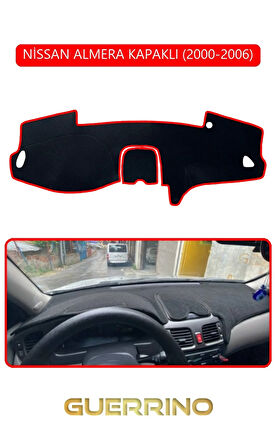 NİSSAN ALMERA KAPAKLI 2000-2006TORPİDO KORUMA HALISI KIRMIZI KENAR