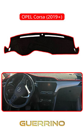 OPEL Corsa (2019 + )TORPİDO KORUMA HALISI KIRMIZI KENAR