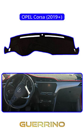 OPEL Corsa (2019 + )TORPİDO KORUMA HALISI MAVİ KENAR