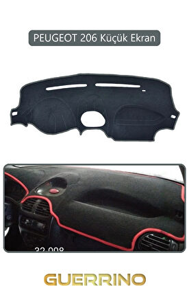 PEUGEOT 206 Küçük EkranTORPİDO KORUMA HALISI GRİ KENAR