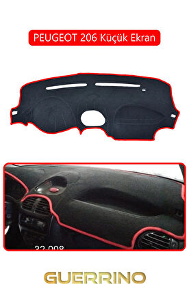 PEUGEOT 206 Küçük EkranTORPİDO KORUMA HALISI KIRMIZI KENAR