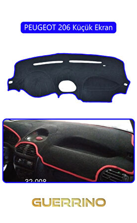PEUGEOT 206 Küçük EkranTORPİDO KORUMA HALISI MAVİ KENAR