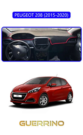 PEUGEOT 208 (2015-2020)TORPİDO KORUMA HALISI MAVİ KENAR