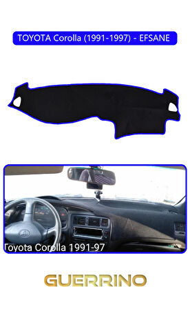 TOYOTA Corolla (1991-1997) - EFSANE TORPİDO KORUMA HALISI MAVİ KENAR