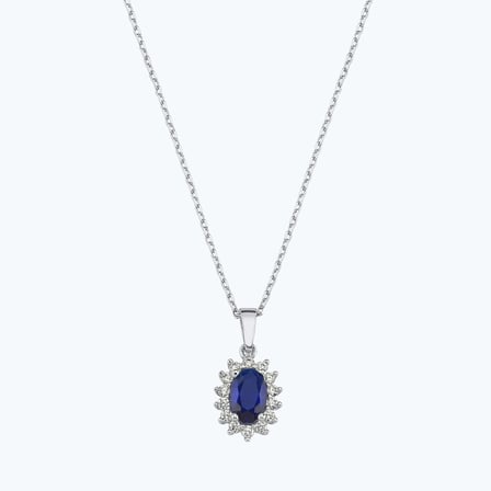 Mavi Taşlı Altın Üçlü Oval Set