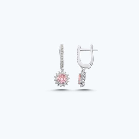 Pembe Taşlı Altın Üçlü Set