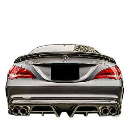 W117 CLA Serisi AMG Piecha Arka Tampon Difüzör (Plastik)(Boyasız)
