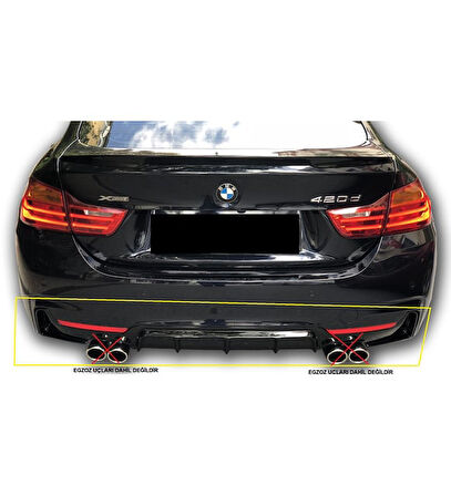 Bmw F32 - F33 - F36 Difüzör 2014-2017 (Sağ Sol Çift Çıkış) (Plastik) (Boyasız)