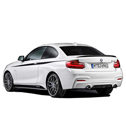 bmw 2013-2019 F22 2 Serisi M Performance Style- Arka Tampon Difüzör (Plastik) (Boyasız)