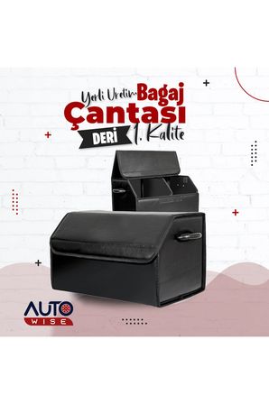 Nıssan Marka Logolu Oto Bagaj Organizer Çanta Oto Bagaj Çantası 2 Bölmeli Suni Deri
