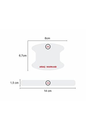 Oto Kapı Kolu Çizik Önleyici Yapışkan 8'li Set