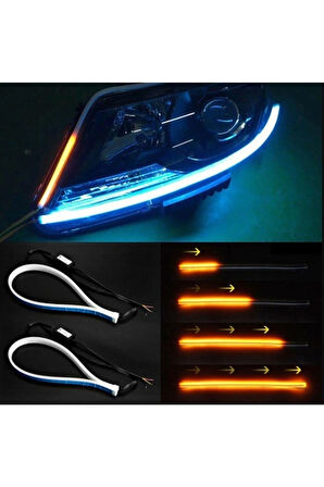 Far Üstü Kayar Led Açılış Animasyonlu Selamlamalı 60cm 2 Adet