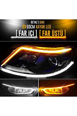 Far Üstü Kayar Led Açılış Animasyonlu Selamlamalı 60cm 2 Adet