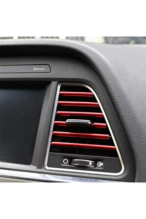 Araç Içi Klima Izgarasına Geçmeli Klima Süsü Havalandırmaya Geçme Renkli Çıta Kırmızı