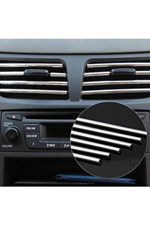 Araç Içi Klima Izgarasına Geçmeli Klima Süsü Havalandırmaya Geçme Renkli Çıta Krom Gümüş