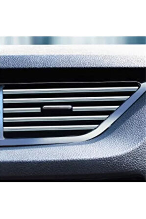 Araç Içi Klima Izgarasına Geçmeli Klima Süsü Havalandırmaya Geçme Renkli Çıta Krom Gümüş