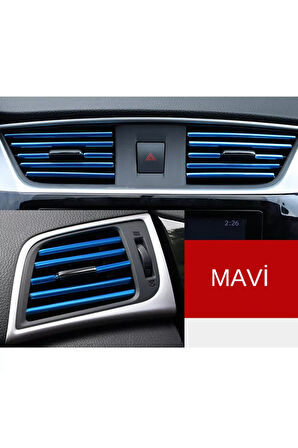 Araç Içi Klima Izgarasına Geçmeli Klima Süsü Havalandırmaya Geçme Renkli Çıta Mavi