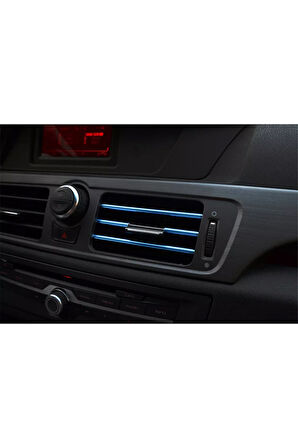 Araç Içi Klima Izgarasına Geçmeli Klima Süsü Havalandırmaya Geçme Renkli Çıta Mavi