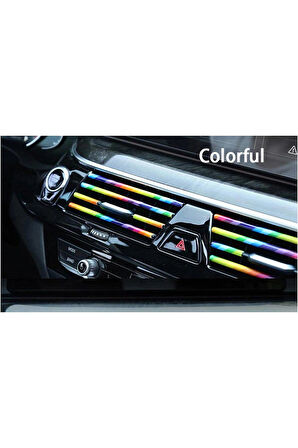 Araç Içi Klima Izgarasına Geçmeli Klima Süsü Havalandırmaya Geçme Renkli Çıta Gökkuşağı